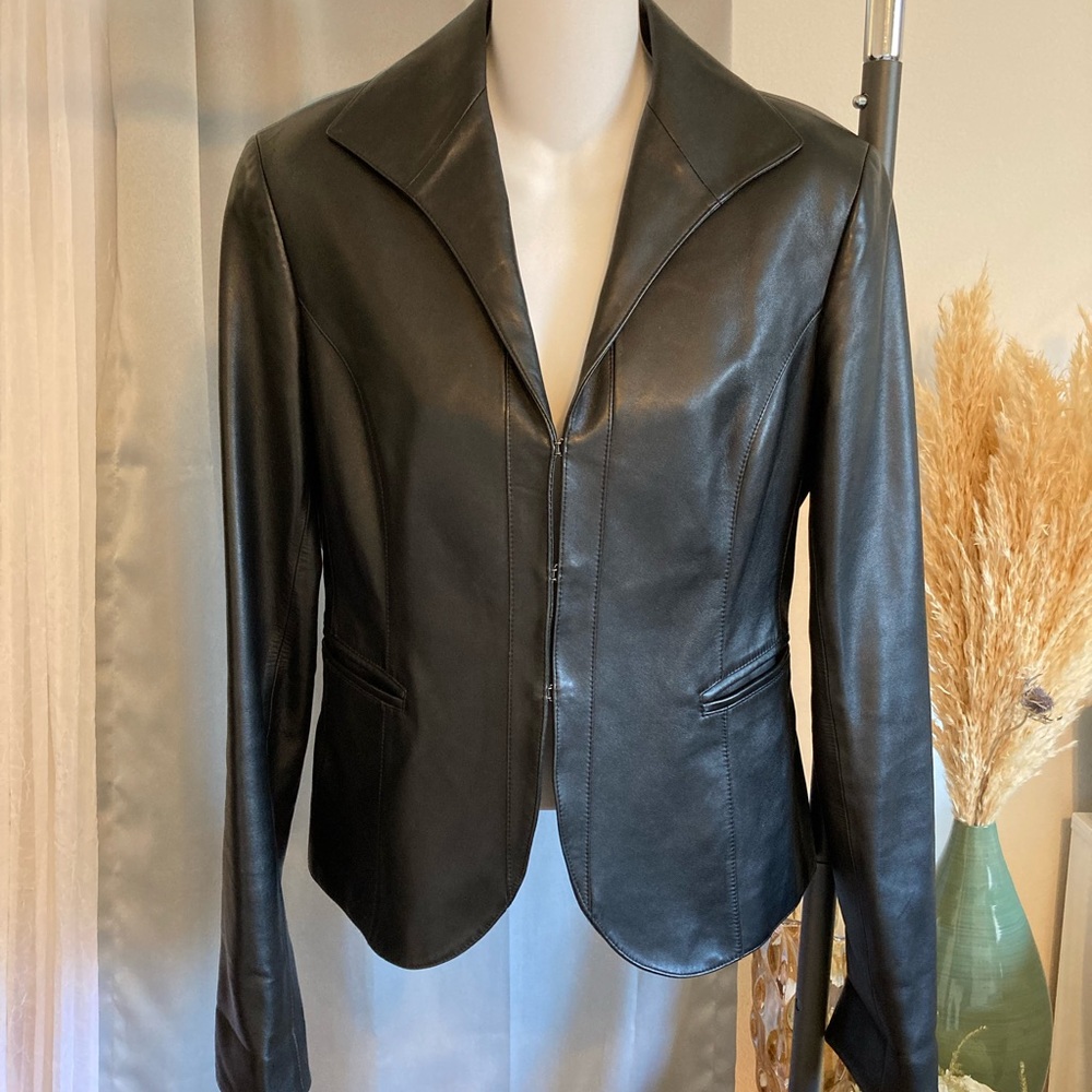 Lafayette 148 Leather Jacket Sz 4 / Small